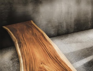 60 mm x 1800 mm x 1800 mm Tischplatte mit Baumkante Massivholz Robinie (Falsche Akazie)