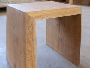 Solid oak bench with natural or straight edges