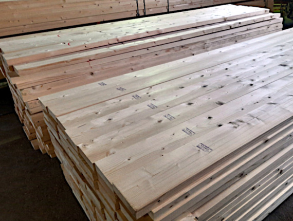 38 mm x 89 mm x 2440 mm KD S4S  European spruce Lumber