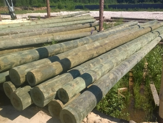 Scots Pine Wood utility poles 18 mm x 11 m