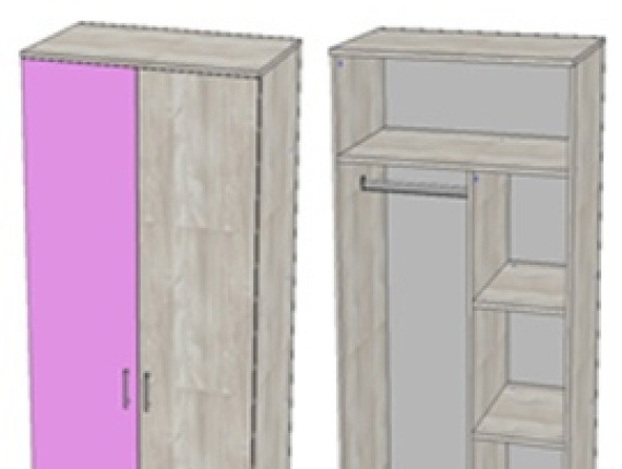Шкаф для одежды (розовый)