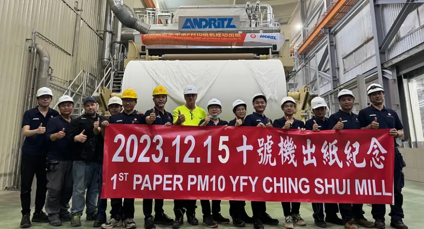 Yuen Foong Yu Consumer Products starts up new tissue production line at Chingshui mill in Taiwan