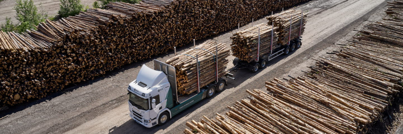 SCA и Scania разработали первый в мире электрический лесовоз
