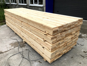 Scots Pine Anti-slip decking 32 mm x 140 mm x 4000 mm