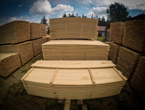 23 mm x 75 mm x 2500 mm  Eingefasstes Brett Birke S4S KD