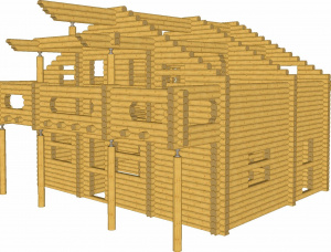 Дом из оцилиндрованых бревен Ель-Сосна (S-P) 260 м<sup>2</sup>