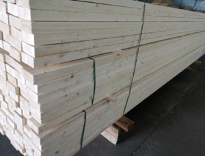 25 mm x 100 mm x 6000 mm  Eingefasstes Brett Fichte-Kiefer (S-P) R/S KD