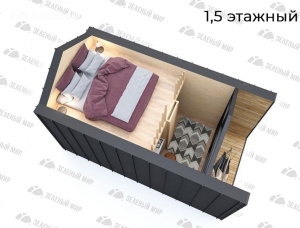 Каркасный дом Ель-Сосна (S-P) 13 м<sup>2</sup>