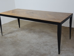 Sztokholm Steel and Oak Table