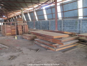 50 mm x 300 mm x 6000 mm KD S4S  Padouk (Burma) Lumber