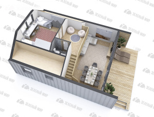 木框架房屋 云杉 - 松 90.4 m<sup>2</sup>