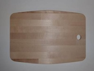 Schneidebrett aus Holz aus Hänge-Birke Geschweifte 320 mm x 200 mm x 12 mm