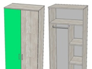 Шкаф для одежды (зеленый)