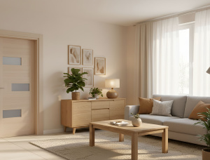 GOT PVC Pine Interior Door Beige 211 mm x 70 mm x 4.4 mm
