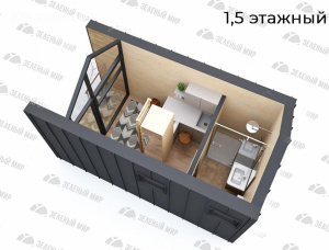 Каркасный дом Ель-Сосна (S-P) 13 м<sup>2</sup>