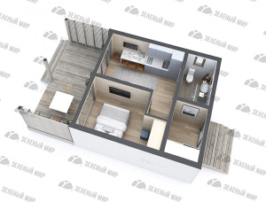 木框架房屋 云杉 - 松 49.6 m<sup>2</sup>