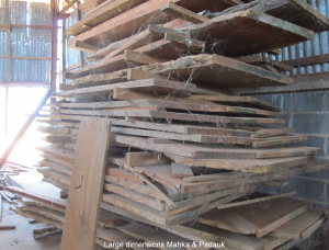 50 mm x 300 mm x 6000 mm KD S4S  Padouk (Burma) Lumber