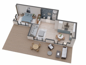 Holzrahmenhaus Fichte-Kiefer (S-P) 50.6 m<sup>2</sup>