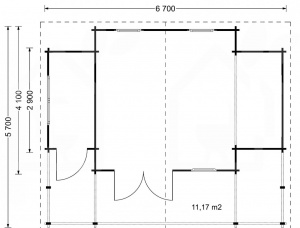 木框架房屋 云杉 - 松 6.7 m<sup>2</sup>