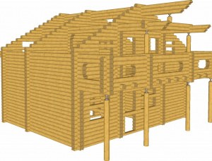 Дом из оцилиндрованых бревен Ель-Сосна (S-P) 260 м<sup>2</sup>