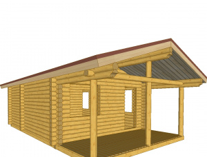 Rounded log house European spruce 40 m<sup>2</sup>