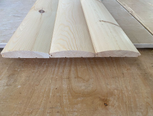 KD Pine D Log Siding 0.27 mm x 135 mm x 3000 mm