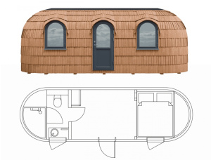 木框架房屋 云杉 - 松 21 m<sup>2</sup>