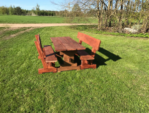 Garden table with benches