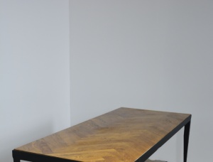 Sztokholm Steel and Oak Table