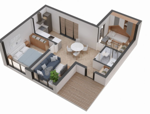 木框架房屋 云杉 - 松 70.4 m<sup>2</sup>