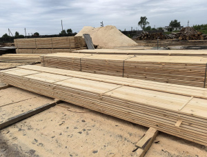 60 mm x 120 mm x 6000 mm  Eingefasstes Brett Fichte-Kiefer (S-P) R/S GR