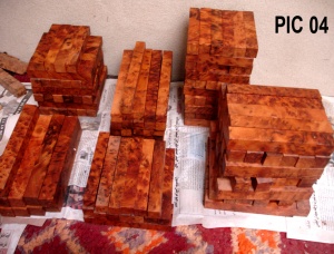 Thuya burl pen blanks, cut on size 20 mm x 20 mm x 130 mm