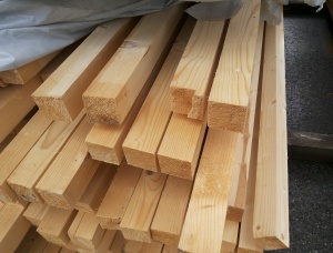 Sawn beams dried