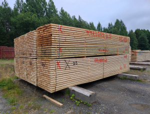 44 mm x 100 mm x 6000 mm  Eingefasstes Brett Gemeine Fichte R/S GR