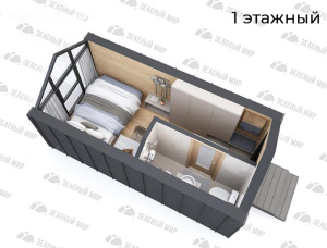 Каркасный дом Ель-Сосна (S-P) 13 м<sup>2</sup>
