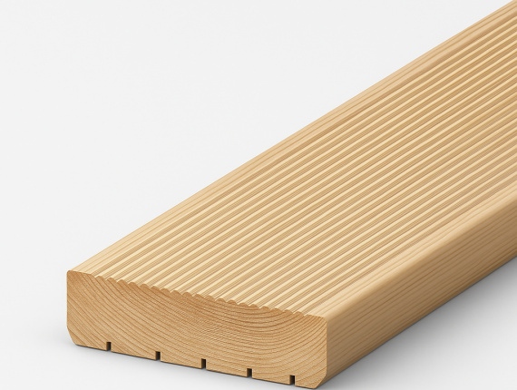 Siberian Larch Terrace board KD 28 mm x 140 mm x 5100 mm