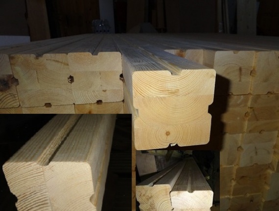 Gerade Brettschichtholz Sibirische Kiefer 100 mm x 100 mm x 6 m