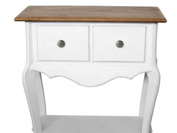 Two drawers pine console table