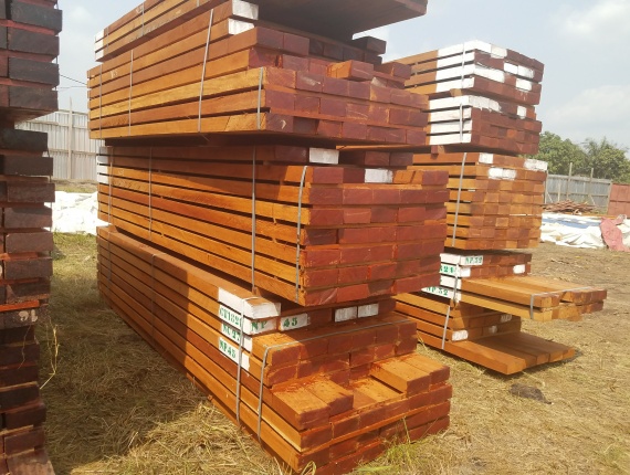 50 mm x 150 mm x 3000 mm AD  Iroko (Mvuli, Kambala, Semli, Rokko) Beam