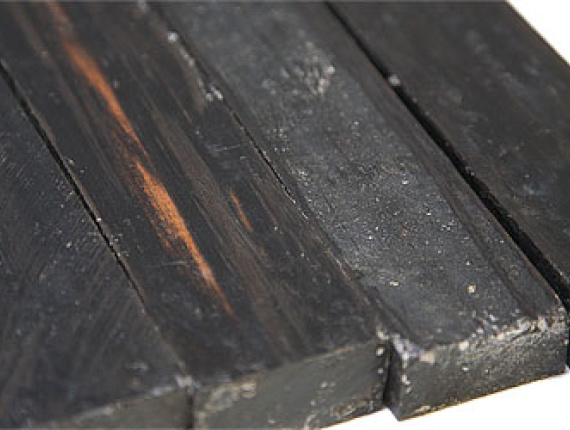 10 mm x 10 mm x 1000 mm  Eingefasstes Brett Ebony (Ebène) R/S AD