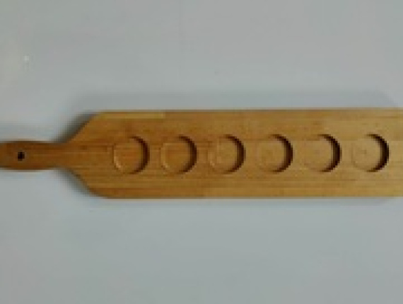 Silver Birch Curly shape Shot Serving Board 450 mm x 90 mm x 18 mm