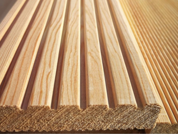 Swiss pine Anti-slip decking KD 30 mm x 140 mm x 6000 mm