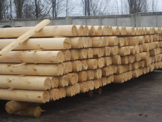 Alder Rounded beam 322 mm x 12 m