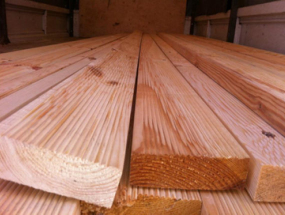 28 mm x 90 mm x 4000 mm KD S2S Heat Treated Siberian Larch Lumber