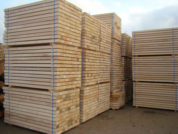 100 mm x 300 mm x 4000 mm Hitzebehandelt Eingefasstes Brett Fichte-Kiefer-Tanne (SPF) S1S2E KD