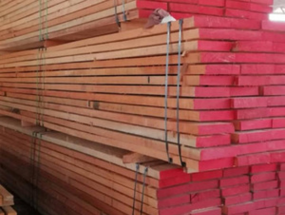 75 mm x 200 mm x 4000 mm KD S1S1E  Meranti, dark red (Nemesu, Seraya red) Lumber