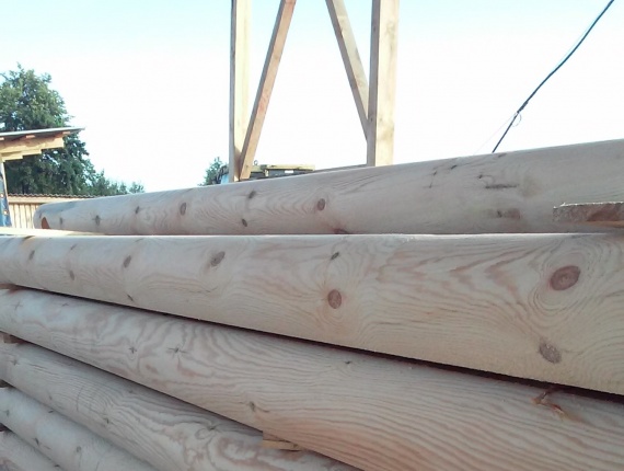 Scots Pine Rounded beam 32 mm x 7.15 m