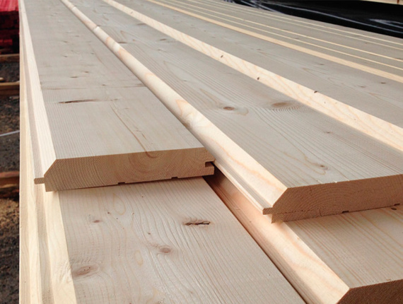 Имитация бруса Ель-Сосна (S-P) KD 15 мм x 135 мм x 6000 мм