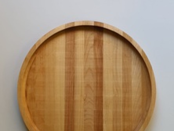 Silver Birch Round Wood Compartment Plate 300 mm x 300 mm x 20 mm