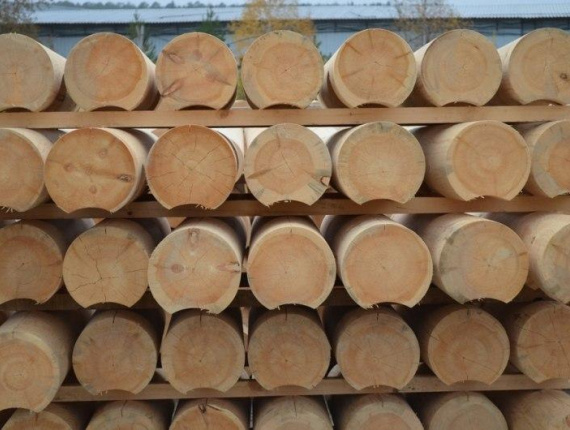 Swiss pine Rounded beam 220 mm x 4 m